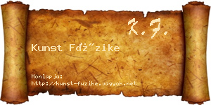 Kunst Füzike névjegykártya